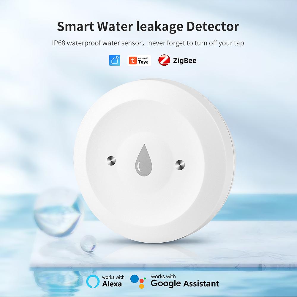 Tuya ZigBee Water Leakage Sensor Via Smart Life Leakage Sensor Linkage Alarm App Remote Monitoring Home Security Protection
