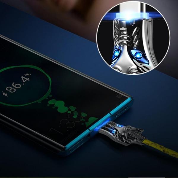 USB-кабель для быстрой зарядки, светодиодный цветной светильник, кран, кабель для зарядки телефона для IPhone / кабель Micro USB / Type-C для IPhone и других смартфонов Android