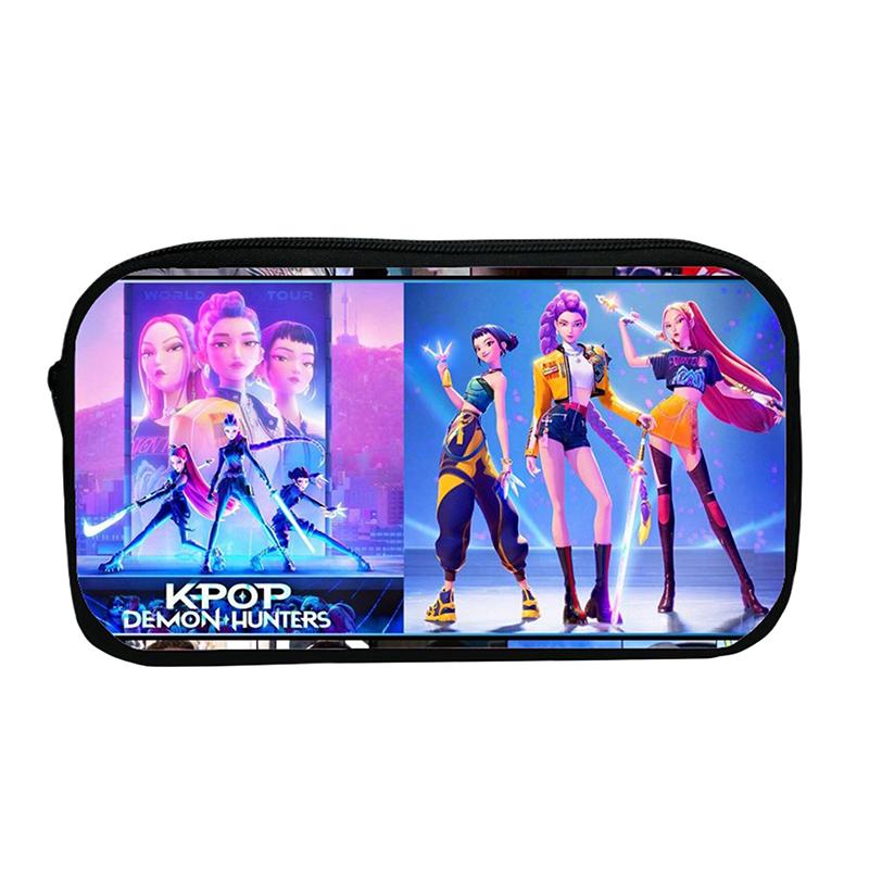 Kpop Охотники на демонов Студенческий пенал Мультяшный Вместительный пенал Канцелярские принадлежности Сумка для хранения косметики для девочки Подарки