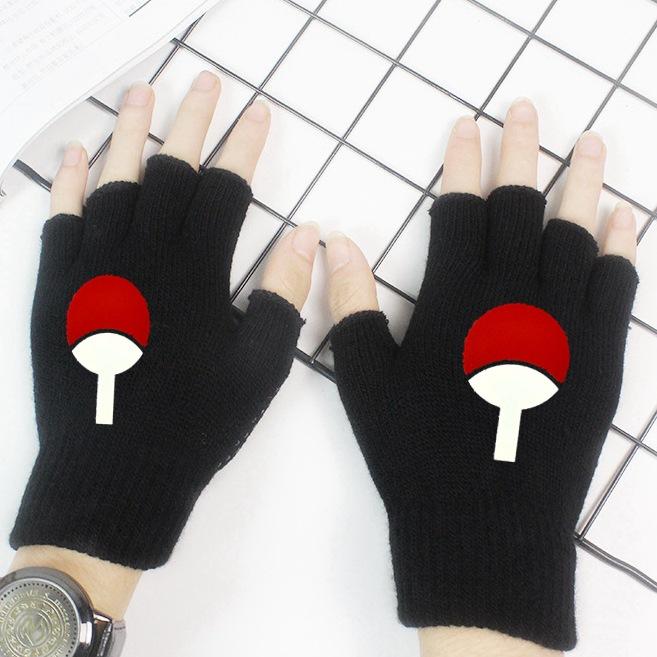 Наруто Саске Какаши Аниме Онлайн Игра Периферийные Перчатки Полупальцевые Хлопок Теплые Осенние и Зимние Студенты