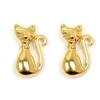[L4303] - Gold Plated 'Cats' Earrings - 10x5 Mm