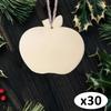 30 Pieces Unfinished Wooden Ornaments Wood Cutouts DIY Crafts with Ropes Blank for