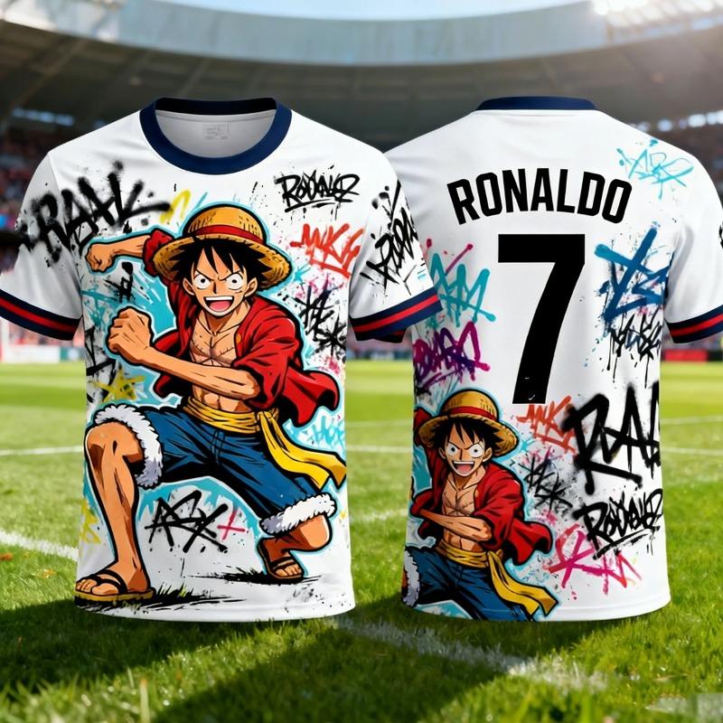 One Piece Summer New Luffy Zoro Number 7 3D All Over Print Breathable Graffiti Anime Soccer Streetwear Unisex Casual Tee