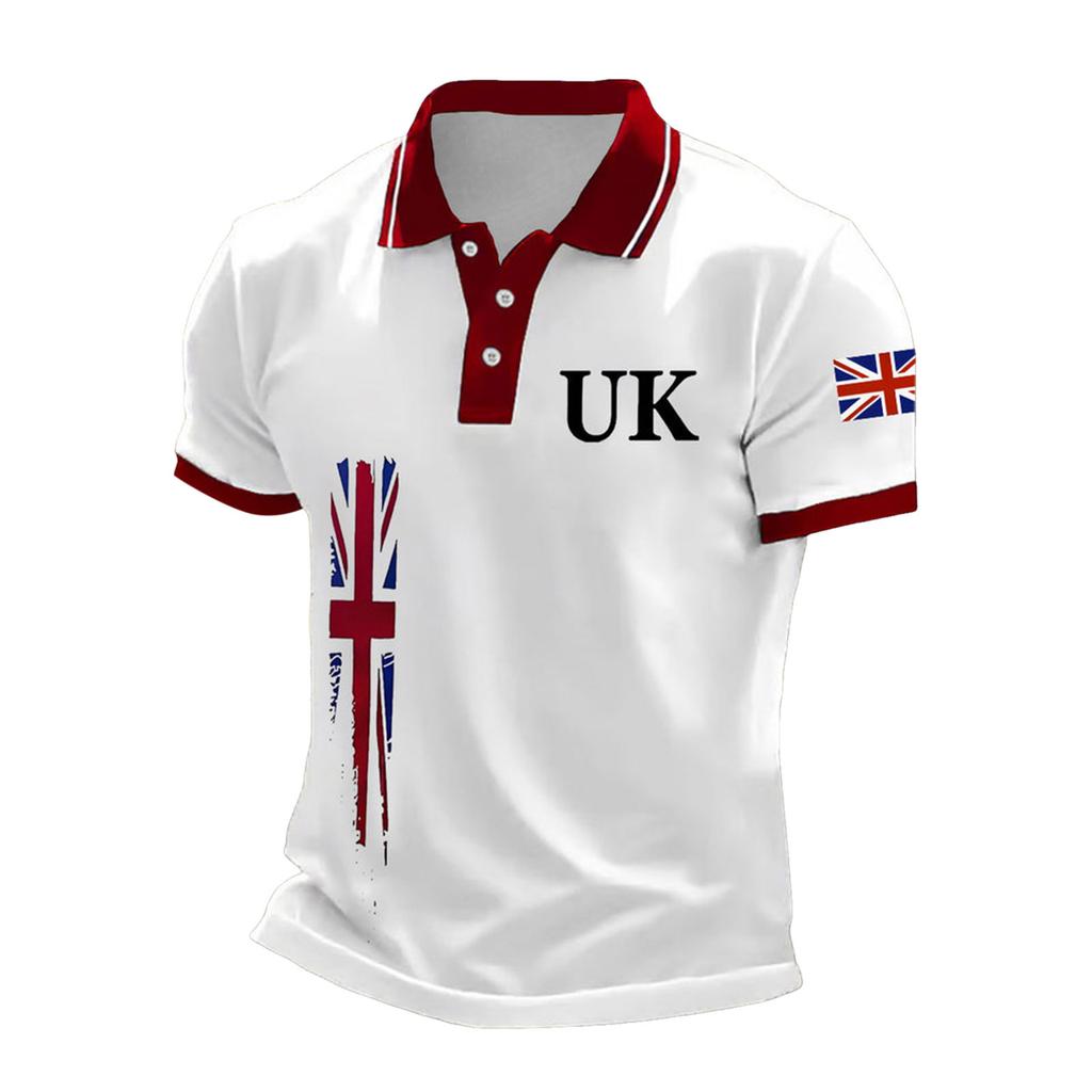 Summer 3D printed men's POLO shirt 2025 European and American foreign trade new models, short-sleeved POLO hot-selling