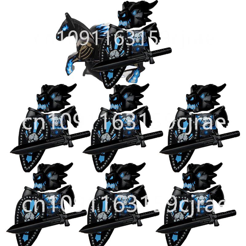 Совместимые MOC Средневековые Строительные Блоки Персонажи Солдаты Рыцари Драконов Черный Лев Орел Игрушка Подарок Кирпичики Фермер Солдат X048