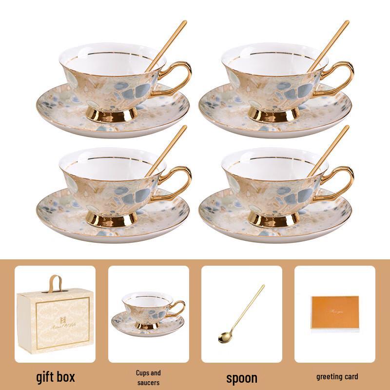 DHGU Позолоченный Европейский Кофейный и Чайный Сервиз из Костяного Фарфора