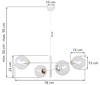Vicenza Hanging Lamp White And Gold 4-Flat Clear Lamp E14