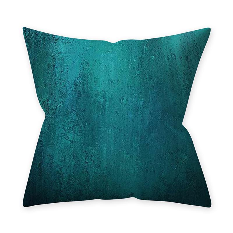Decorative Green Throw Pillow Teal Blue Leaf Cushion Geometric Pillowcase Nordic Home Decor Sofa Living Room Polyester Pillow