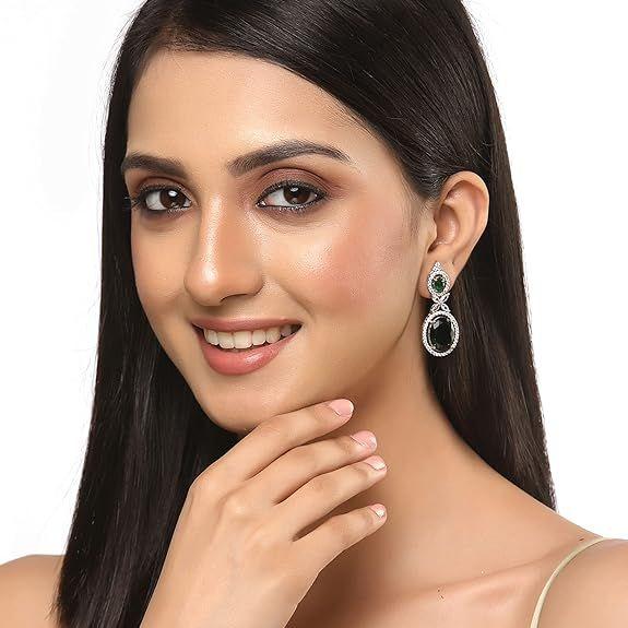 Посеребренные серьги-капли овальной формы с американскими бриллиантами, украшения для девочек и женщин