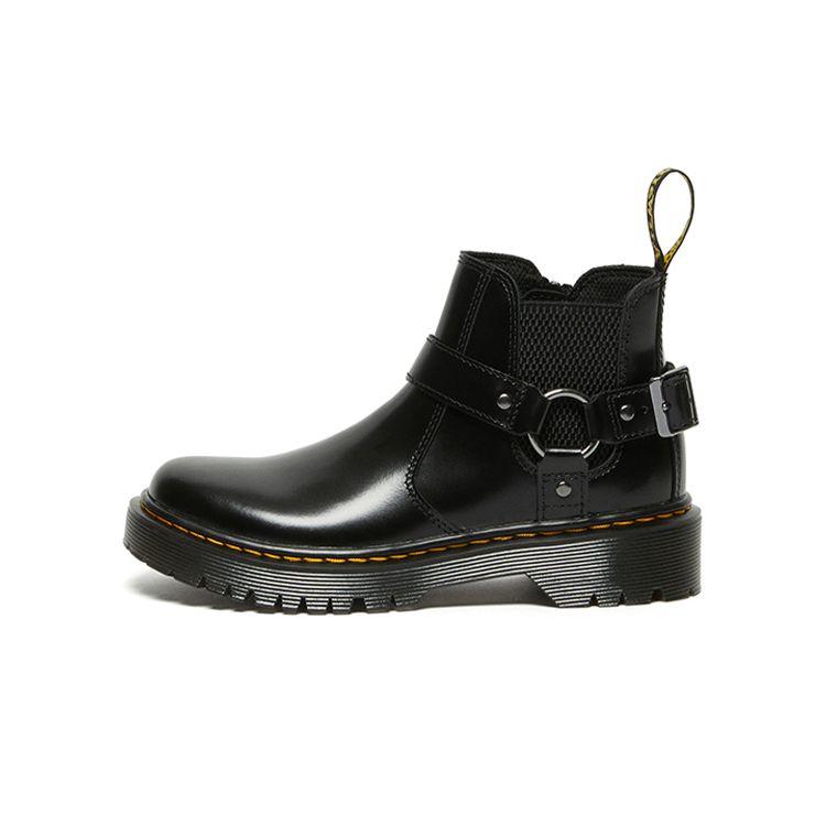 Dr. Martens Wincox Lissome Knight Style Buckle Thick Sole Zipper Chelsea Boots Kids Boots Charcoal-Black 27094001