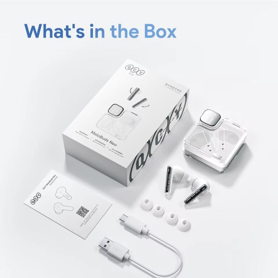 QCY MeloBuds Neo беспроводные наушники Bluetooth 5.3 светодиодный цифровой дисплей прозрачные наушники
