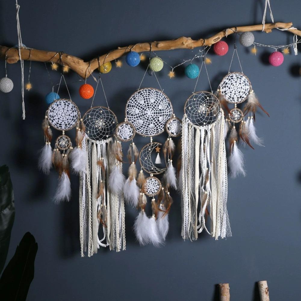 5 Set Wall Decor Large Dream Catchers for Bedroom Adult Boho Dream Catcher Hanging Ornament Teen Dorm Room Decor Festival Gift