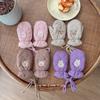 Fashion Baby Mittens Cute Floral Print Lace Winter Mittens for Girl Warm Plush Lined Thermal Toddler Kids Mittens