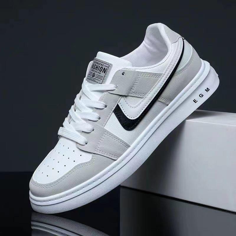 2024 Универсальные мужские черно-белые кеды на мягкой подошве - Дышащие, в трендовом корейском стиле для повседневной носки, Горячо продаваемые среди студентов.