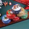 1Pcs Christmas Tinplate Round Candy Tin Can Candle Jars With Lid Candle Container Empty Box Cookie Candy Storage Gift Case