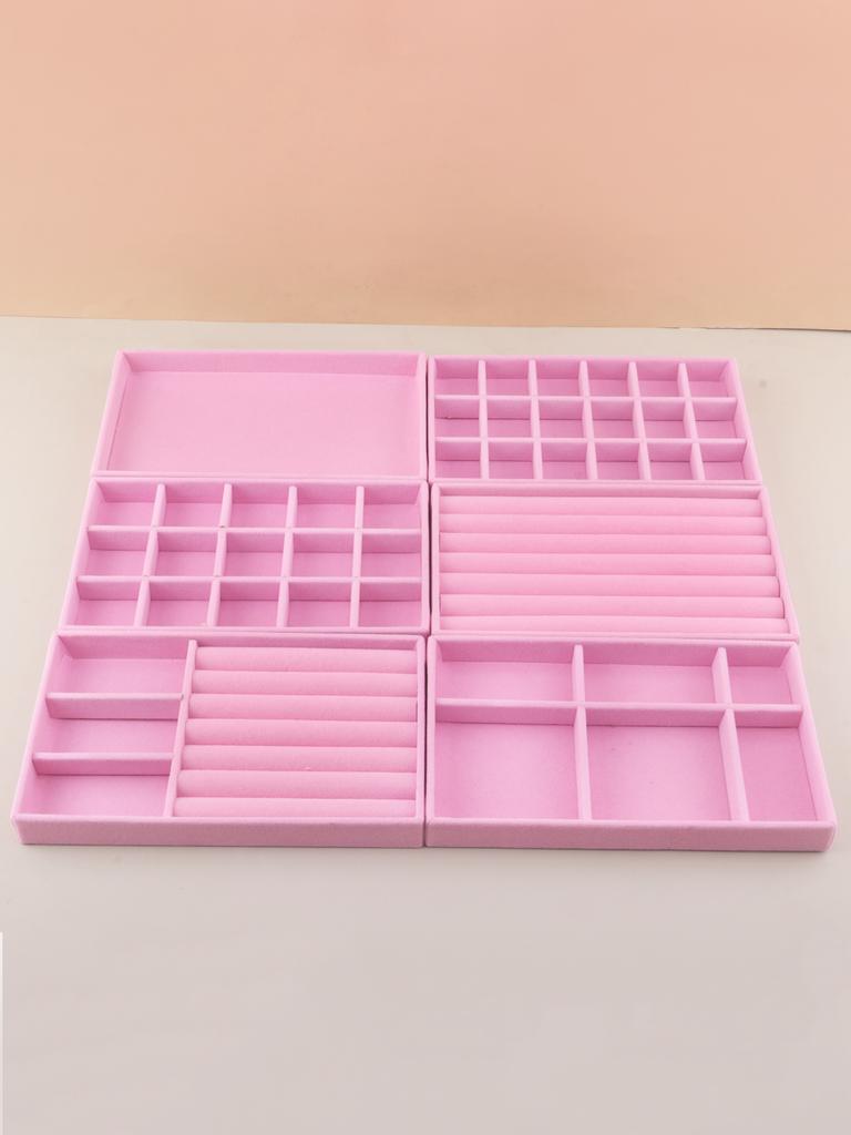 Бархатный поднос для хранения украшений, ящик для хранения, небольшие, складные розовые шкатулки и упаковка для украшений, подходящие для колец, сережек, простые и практичные