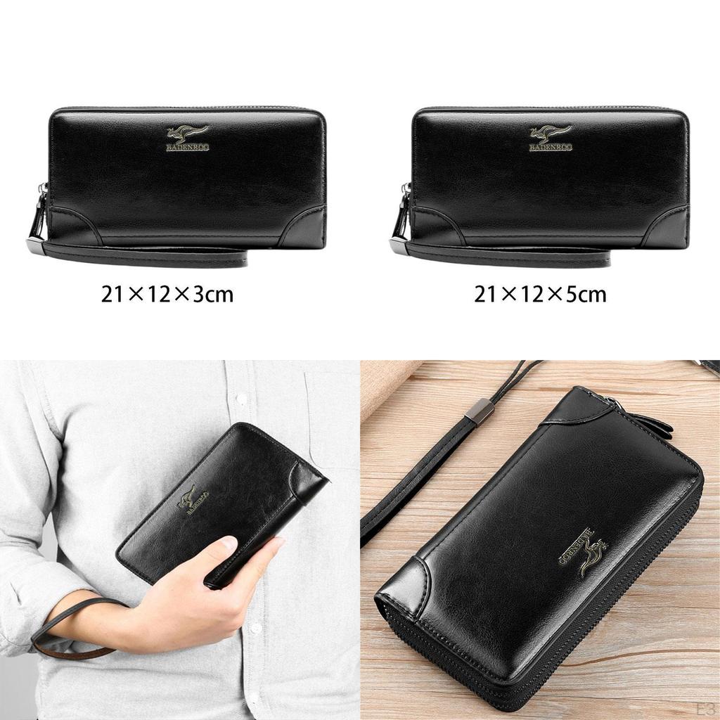 Мужская сумка-клатч, органайзер для карт, длинный кошелек, модный повседневный, из искусственной кожи