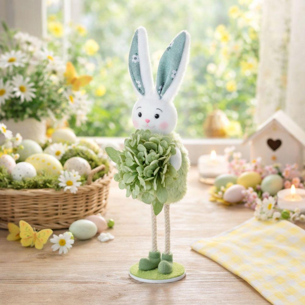 Funny Standing Easter Bunny Ornament Cute Colorful Bunny Decor Handmade Cartoon Bunny Figures Home Decor