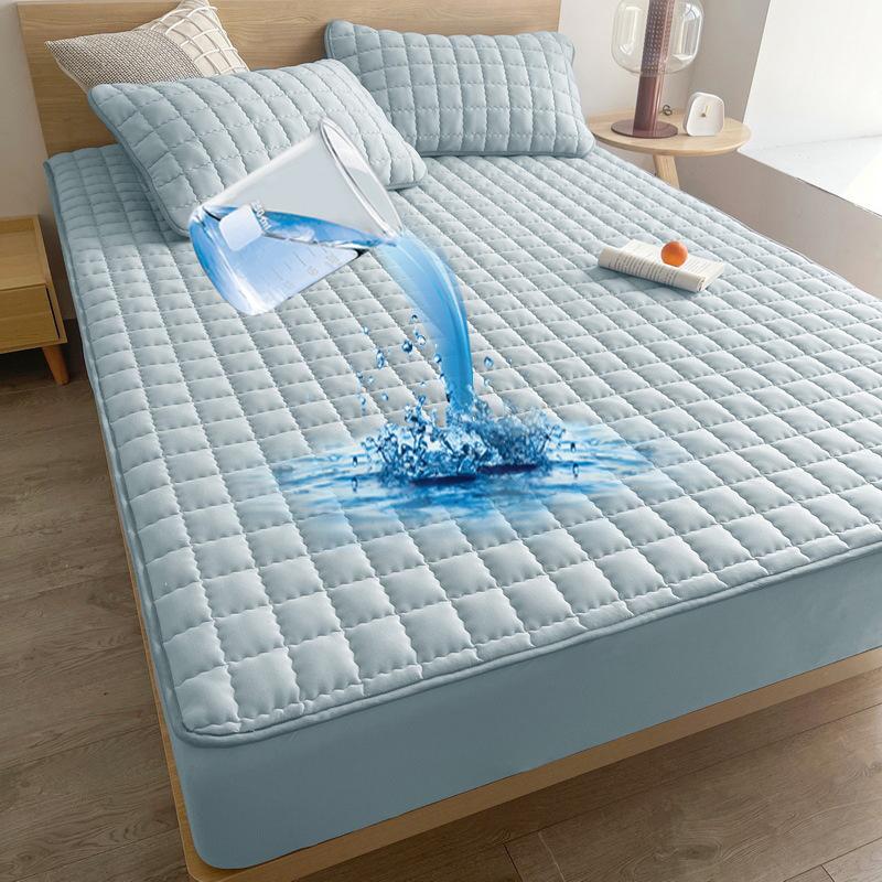 2025 Водонепроницаемый Утолщенный Наматрасник Стеганый Латексный Матрас Покрывала на Кровать Наматрасник Приятный к Коже Протектор Простыня на Резинке Покрывало