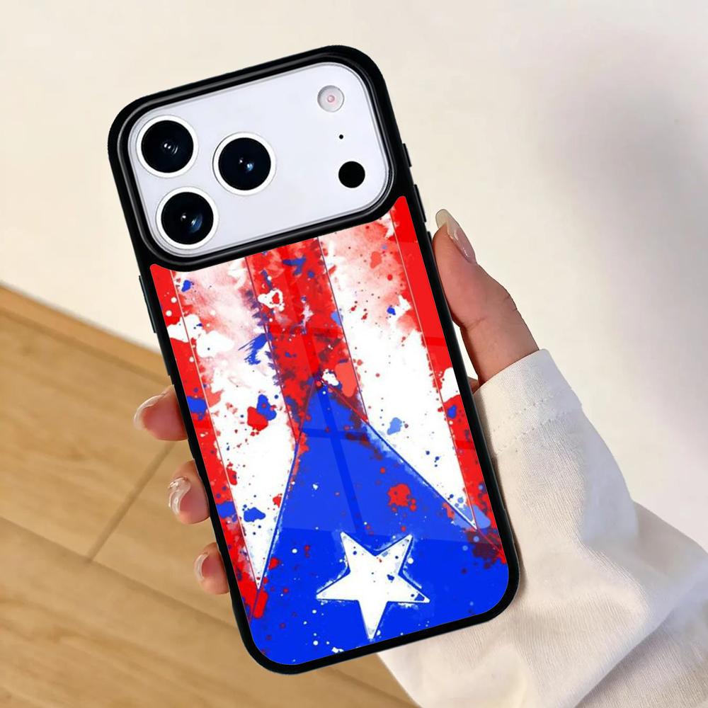 Puerto Rico Flag Mobile Phone Case for IPhone 17 AIR 16pro Max 15 14 13 12 11 Bumper Cover