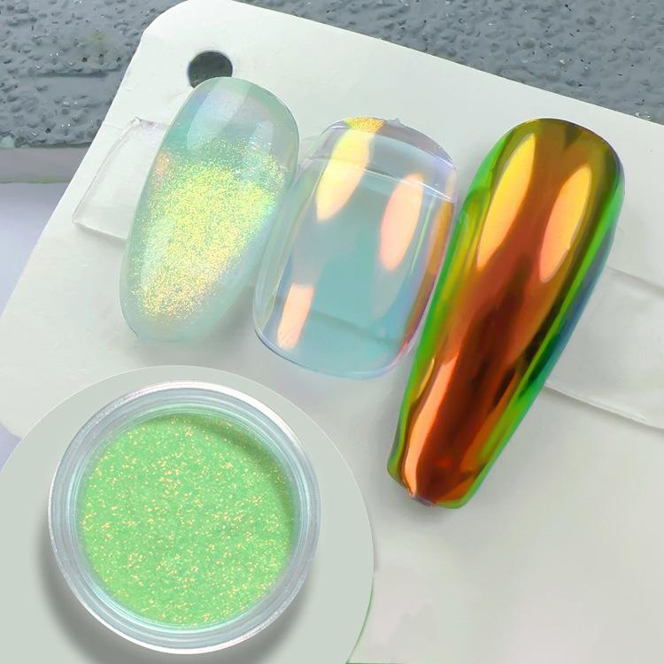 Многоцветные хамелеоновые тени для век, пудра, блестки для ногтей, Aurora Neon Rainbow Pigment, хромированная пудра, переливающиеся тени для век, декор для ногтей
