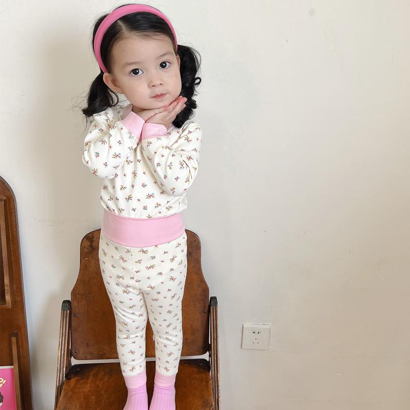 Детский комплект нижнего белья из хлопка с высокой талией для мальчиков и девочек, бесшовный домашний костюм для защиты живота