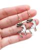 Beautiful earrings with cute reindeer gold plating rhinestone Christmas