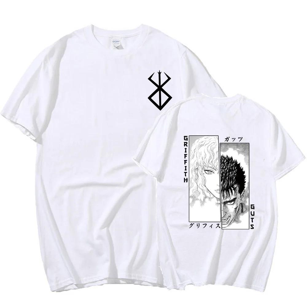 Anime Berserk Graphic Print Summer Men Women Cotton Oversized Short Sleeve T-Shirt Unsex Loose Casual Oversized Top Streetwear Fashion Summer New Tee