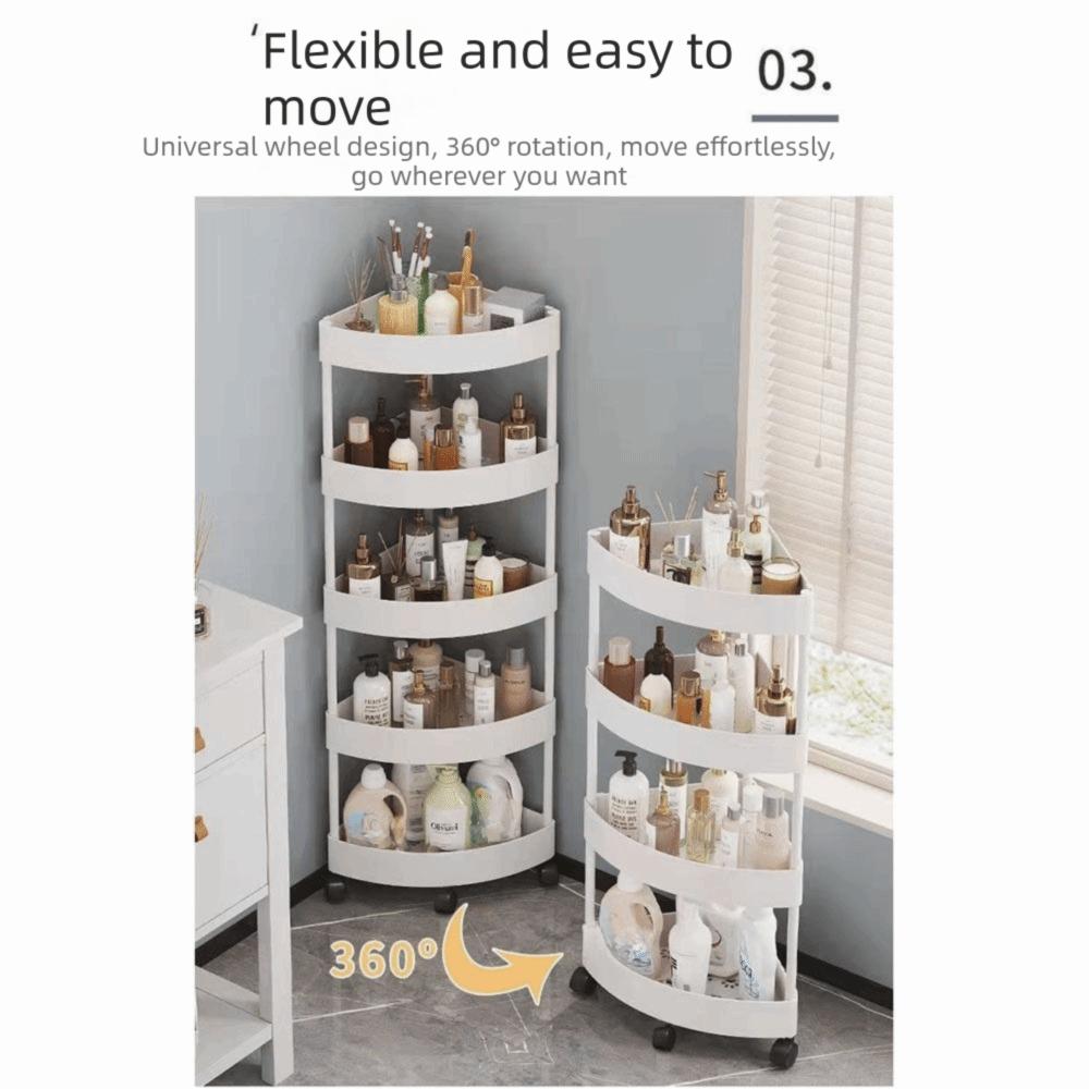 with Wheels Bathroom Storage Rack Large Capacity Rolling Cart Storage Rack Shower