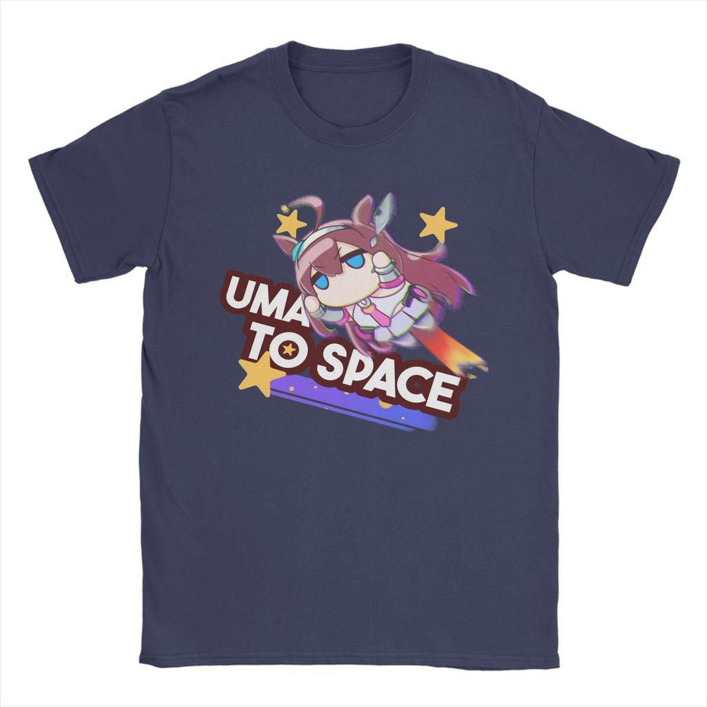 Мужские футболки Uma Musume Pretty Derby Михоно Бурбон Хипстерские из чистого хлопка с коротким рукавом Круглый вырез Одежда Большие размеры