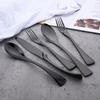 24Pcs Black Dinnerware 18/10 Stainless Steel Flatware Set Steak Knife Fork Spoon Teaspoon Cutlery Set Food Tableware Silverware