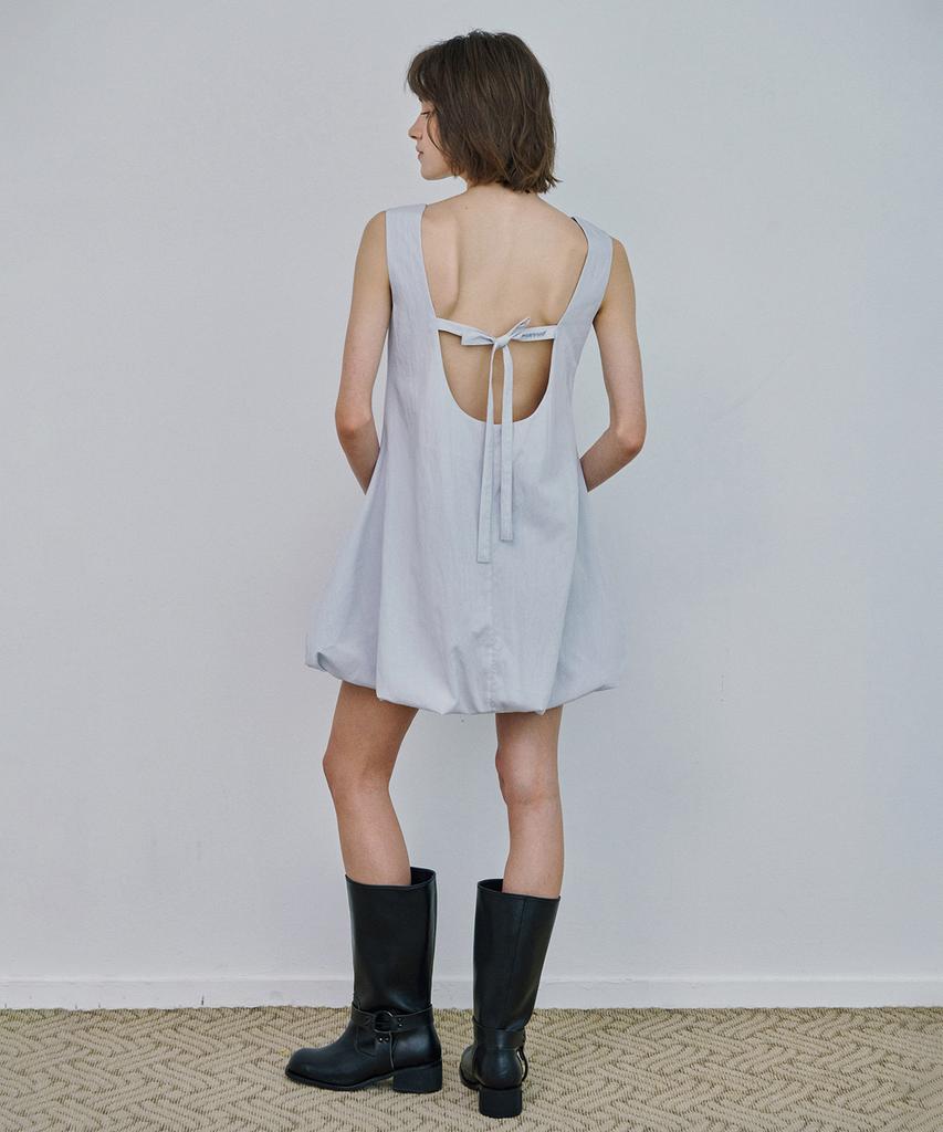 Marot Balloon Mini Dress_Gray