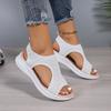New Sandals for Women 2025 Summer New Large Size Fly-woven Thick-soled Foot Cover Fish Mouth Casual Breathable Sandals for Women