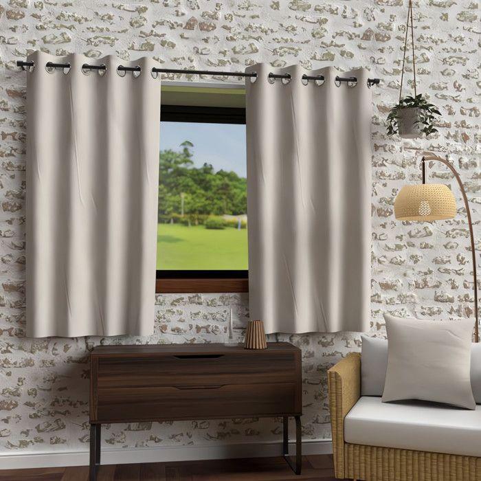 Штора с люверсами из стираной микрофибры, лен BOHEME 135x180 см, Soleil d'Ocre