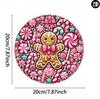Винтажная пряничная девочка Круглая металлическая настенная art Рождественский декор розовый Кухня Домашний знак