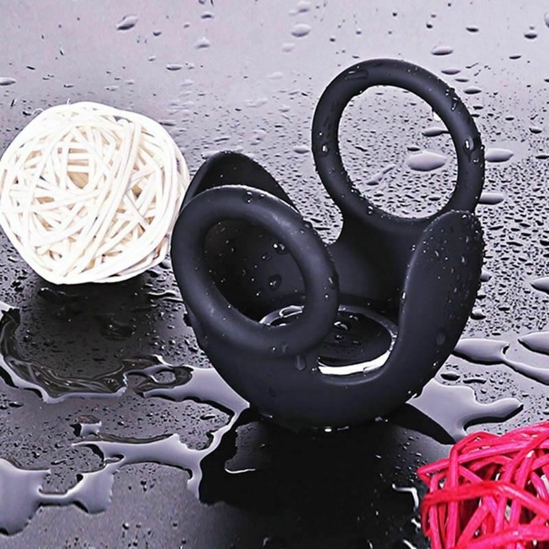 Black Stretchy 10 Speeds Testicle Rechargeable Rings Rings