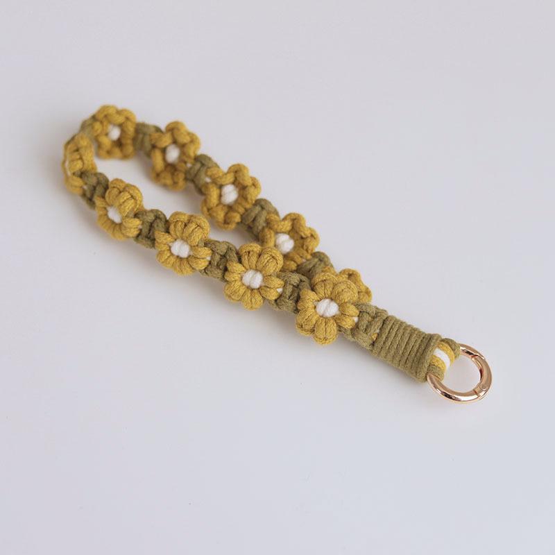 Ins европейский стиль кулон для мобильного телефона плетеная цепочка для мобильного телефона маленькая ромашка цветок плетеная веревка сумка кулон креативный подарок