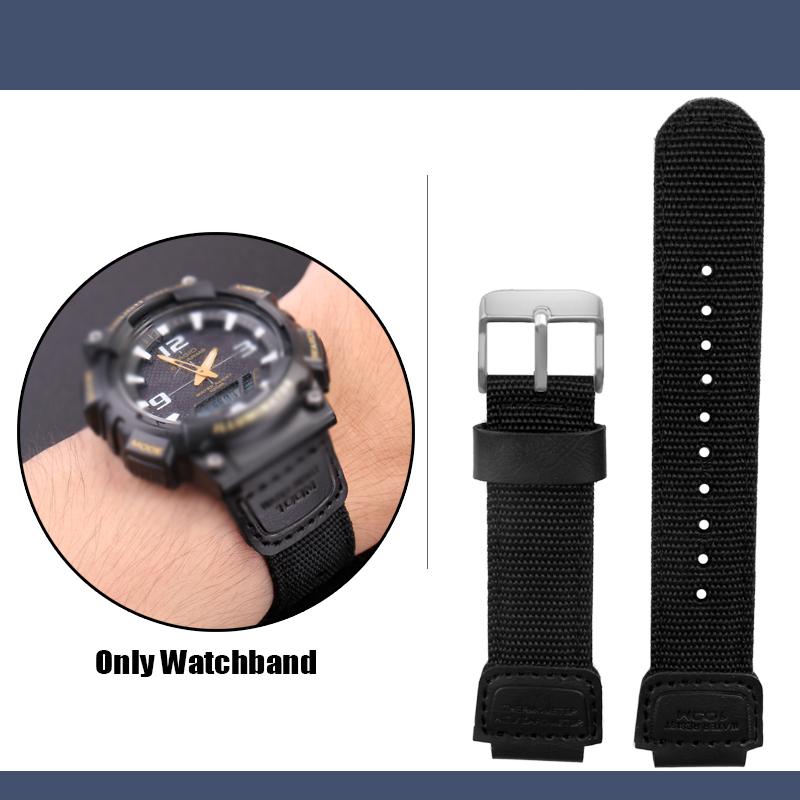 Для Casio нейлоновый ремешок W-735H AE-1200WH SGW-300/400H/500H AQ-S810W AE-1000/1300 MRW-200H Выпуклый 16 18мм Холст Силикон Ремешок для часов