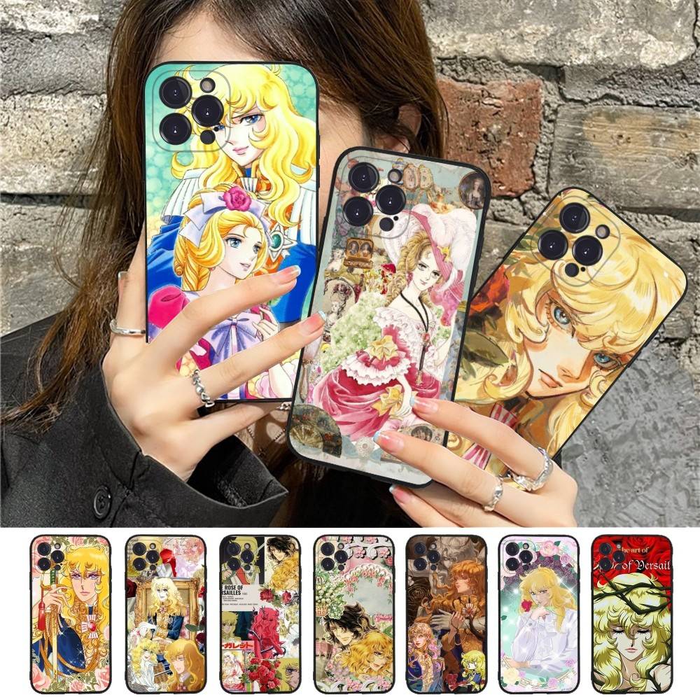 Классическое аниме Роза Версаля Чехол для телефона для iPhone 17 Air 16 15 14 13 12 11 Pro Max 16 15 14 Plus Мягкий чехол из ТПУ