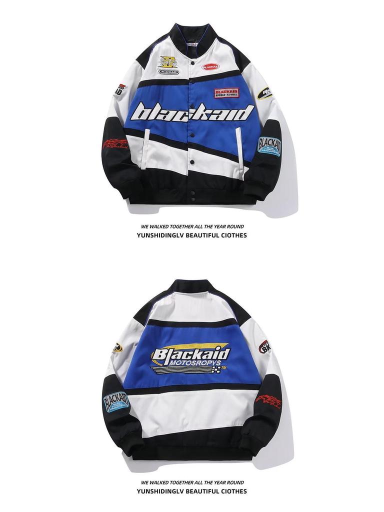 Ретро американская мотоциклетная куртка: Универсальный, Свободный крой, Хип-хоп стиль для мужчин и женщин