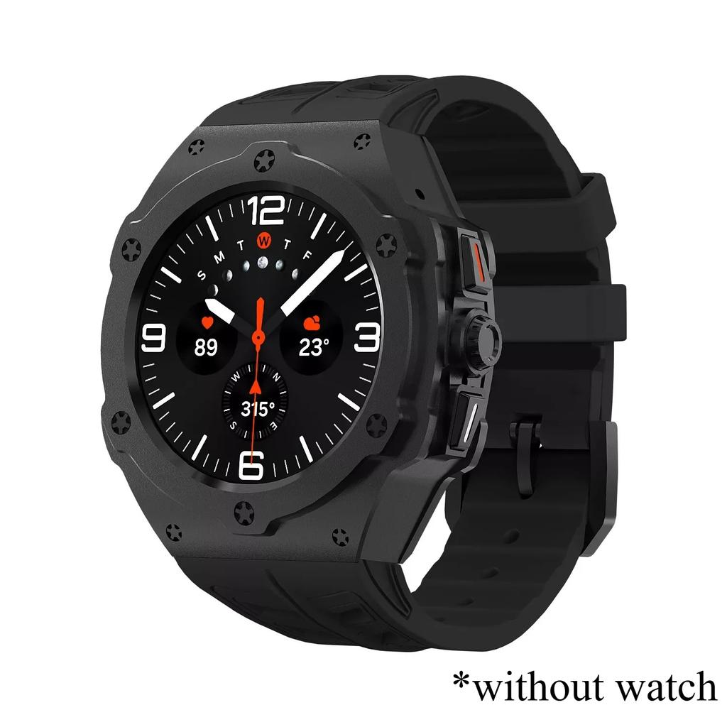 Роскошный комплект для модификации Samsung Galaxy Watch 8 Ultra 2025, карбоновый корпус, резиновый ремешок для Galaxy Watch 7 Ultra 47 мм, аксессуар