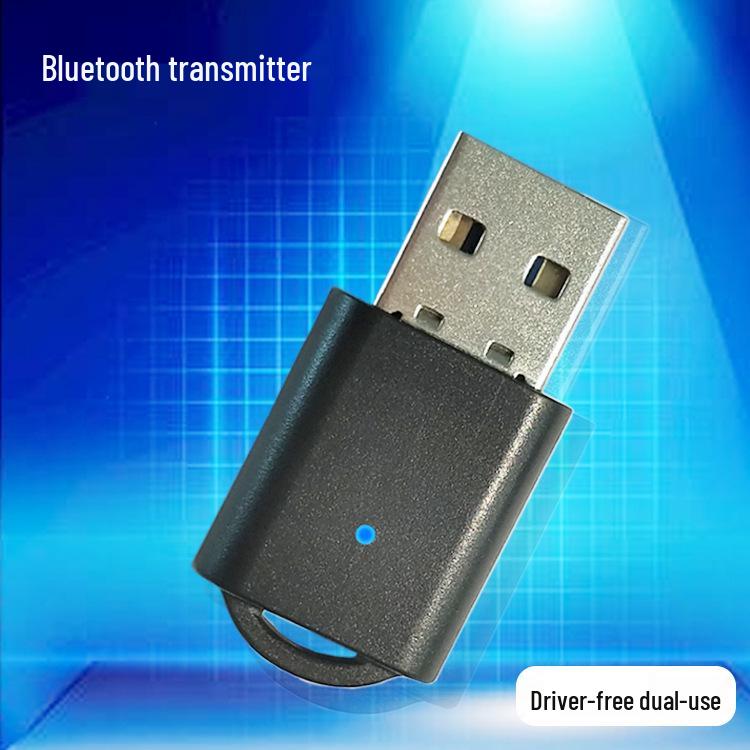Bluetooth 5.0 USB Transmitter for Wireless Headphone Connection: Driver-Free, Supports Dual Devices for Computer and TV.