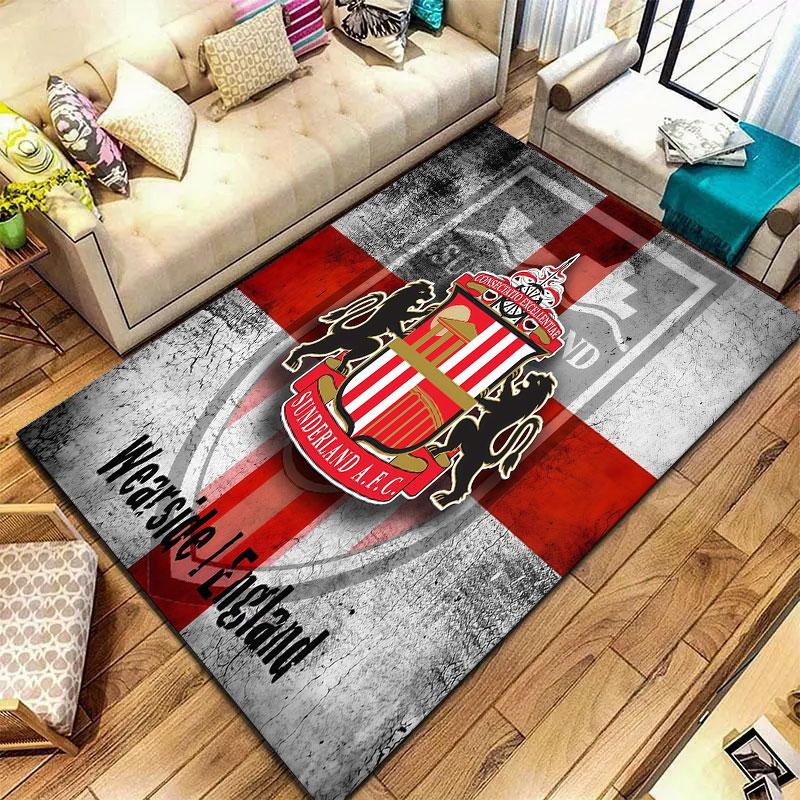 Sunderland Association Football Club Carpet Rug for Living Room Bedroom Home Sofa Decoration,Kids play Non-slip Floor Mat