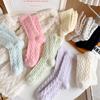 Australian Velvet Warm Fufu Socks Women'S Velvet Thickened Twist Pattern Sweet Wind Women'S Medium Tube Socks Home Socks