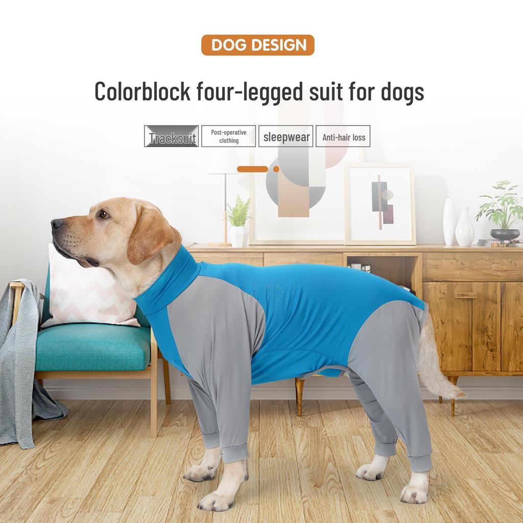 Full Coverage Summer Anti-Shedding Dog Suit for Large Breeds with Open Crotch Design