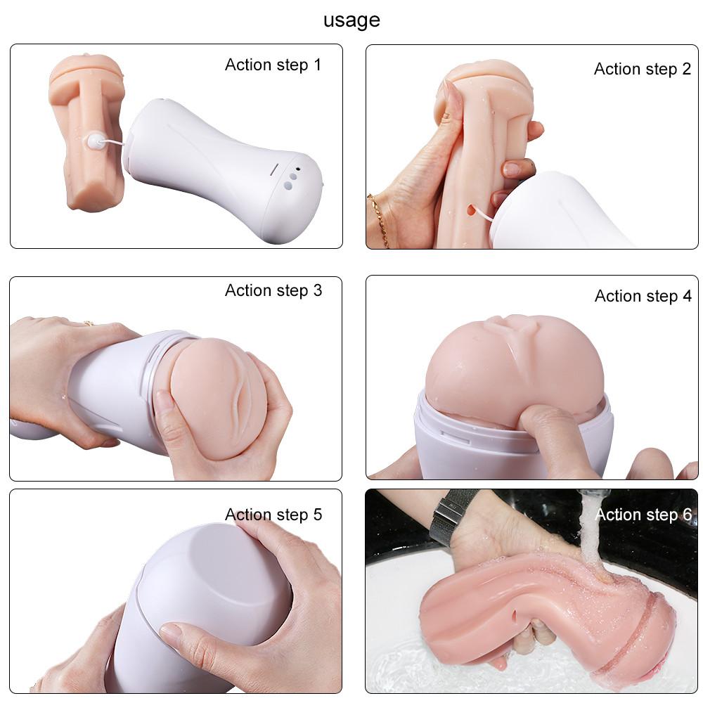 Male Masturbate Realistic Vagina Pussy Blowjob Auto Vibrating Masturbator Cup Device Sex Toy for Men