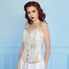 Women Corset Tops Off Shoulder Lace Bow Tie Design Regular Fit Shapewear Perfect Figure Lace-up Waist Trainer