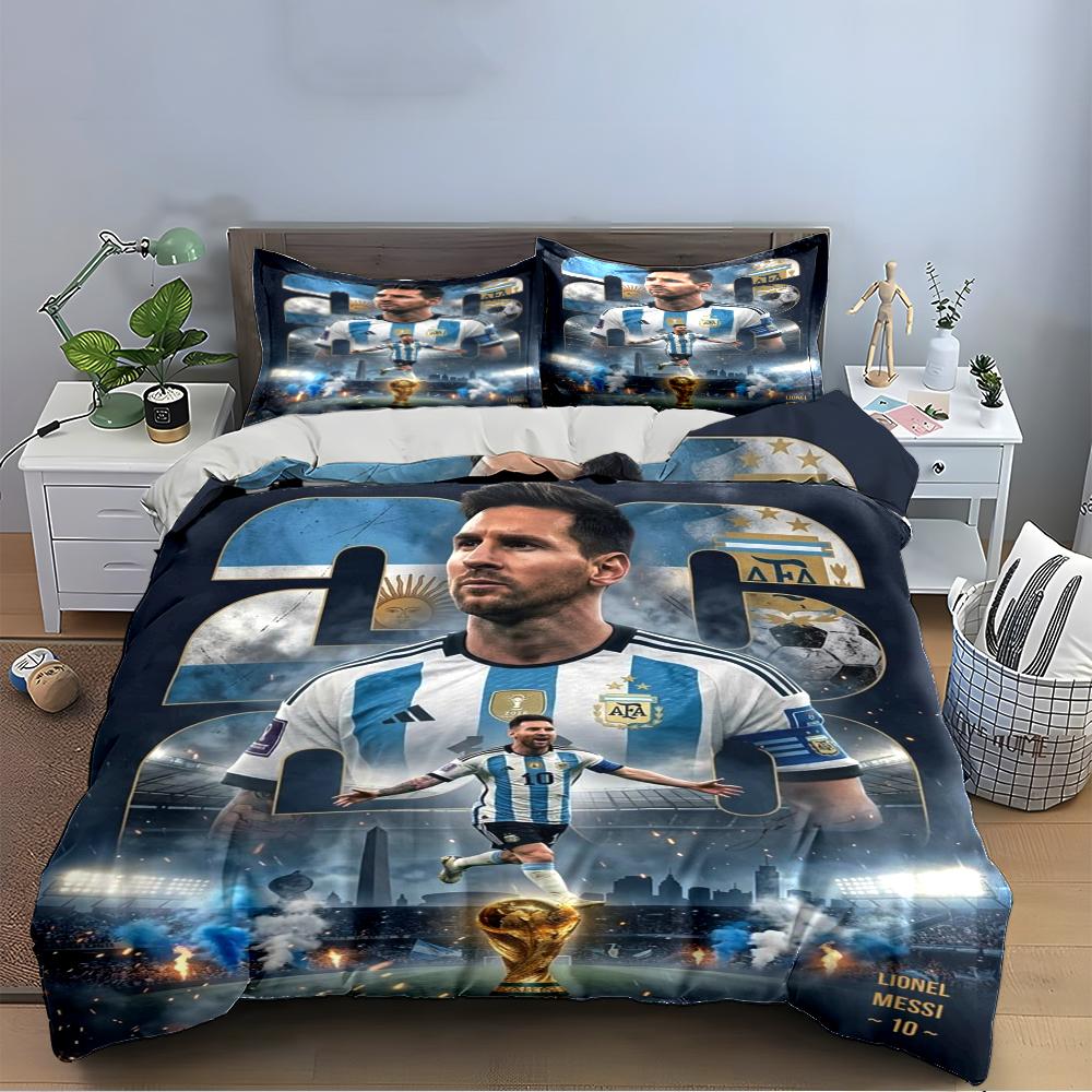 Argentinian Soccer Champion Set Bedding Duvet Cover Set Duvet Cover Pillowcases Home Decor (1 * Duvet Cover 2 * Pillowcases, without duvet insert)
