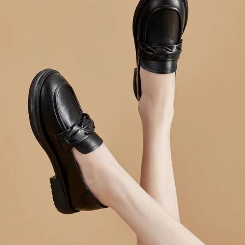 Модная женская летняя обувь на низком каблуке, элегантные квадратные туфли-лоферы для женщин 2024 года, обычная кожа, повседневная, удобная, без застежек EA