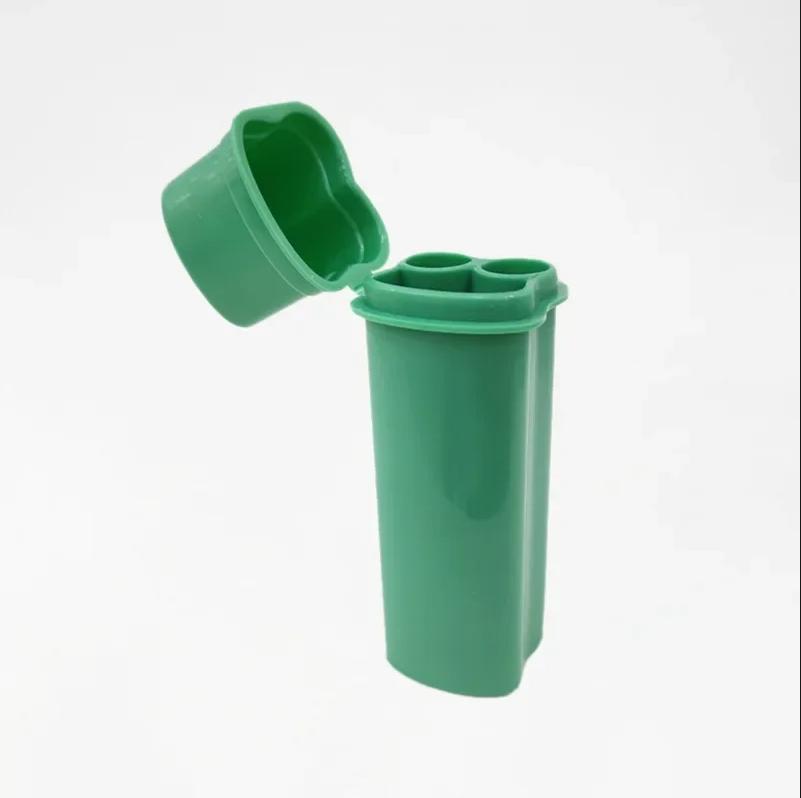 Цельный портсигар с откидной крышкой и двумя отверстиями, включая зажигалку для удобного хранения и переноски принадлежностей для курения